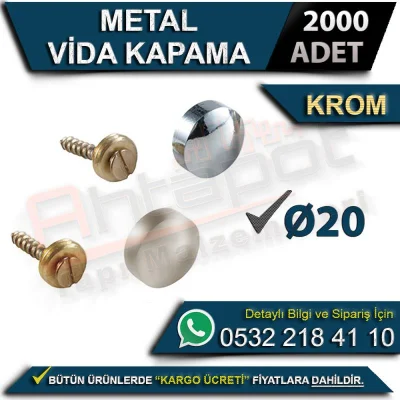 Metal Screw Cover Ø20 Chrome (2,000 Pieces)