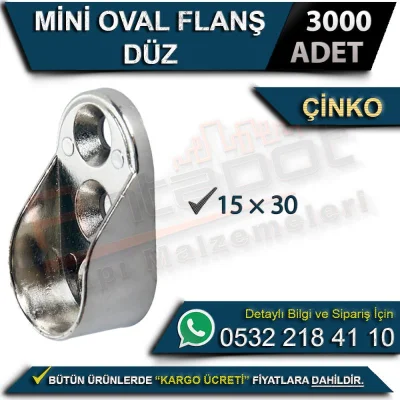 Mini Oval Flange Flat 15x30 Zinc (3000 Pieces)