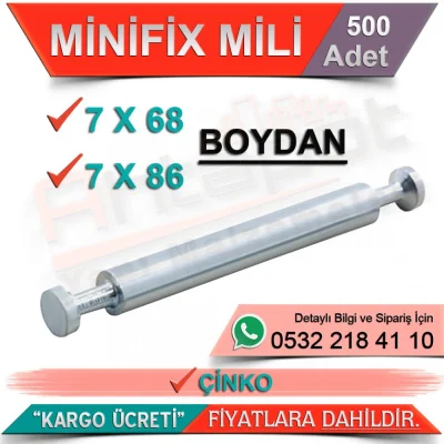 Minifix Shaft Size 7x68 Zinc (500 Pieces)