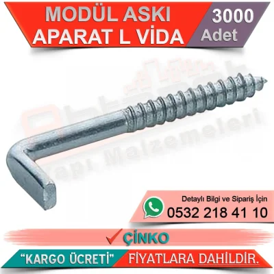 Modül Askı Aparatı L Vida Çinko (3000 Adet)