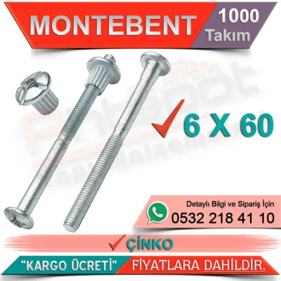 Montebent Connection 6x60 Set Zinc (1000 Pieces)