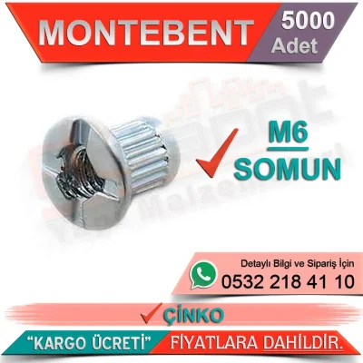 Montebent Connection M6 Nut Zinc (5000 Pieces)