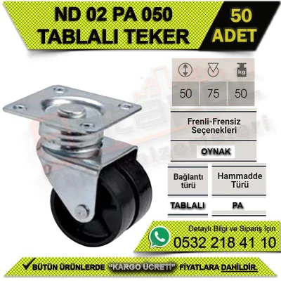 ND 02 PA 050 TABLALI MOBİLYA TEKER (50 ADET)