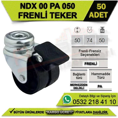 NDX 00 PA 050 MERKEZDEN DELİKLİ FRENLİ TEKER (50 ADET)