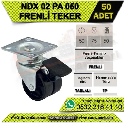 NDX 02 PA 050 TABLALI FRENLİ TEKER (50 ADET)
