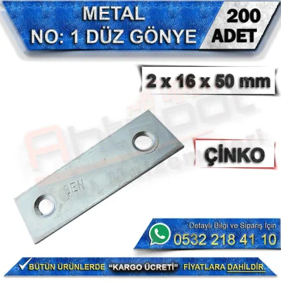 No: 1 Flat Angle Bracket 2x16x50 mm (200 Pieces)