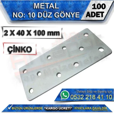 No: 10 Flat Bracket 2X40X100 mm (100 Pieces)