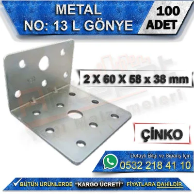 No: 13 L Gönye 2X60X58x38 mm (100 Adet)