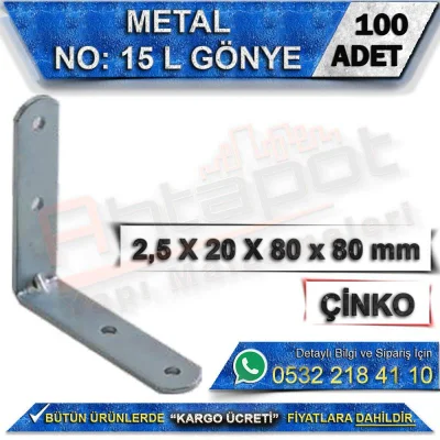 No: 15 L Gönye 2,5X20X80x80 mm (100 Adet)