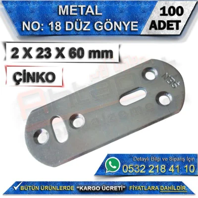 No: 18 Flat Angle Bracket 2X23X60 mm (100 Pieces)