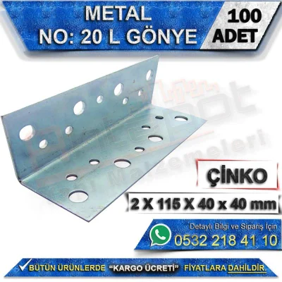 No: 20 L Gönye 2X115X40x40 mm (100 Adet)