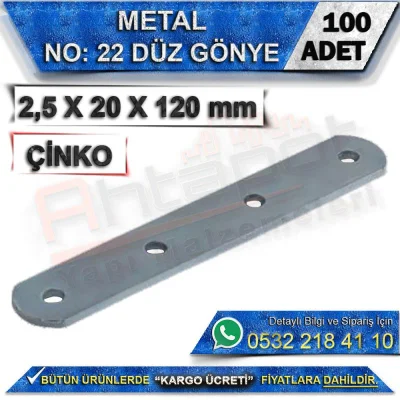 No: 22 Flat Corner Bracket 2,5X20X120 mm (100 Pieces)