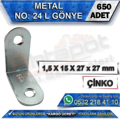 No: 24 L Gönye 1,5X15X27x27 mm (650 Adet)