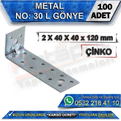 No: 30 L Gönye 2X40X40x120 mm (100 Adet)