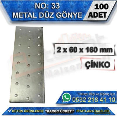 No: 33 Düz Gönye 2x60x160 mm (100 Adet)