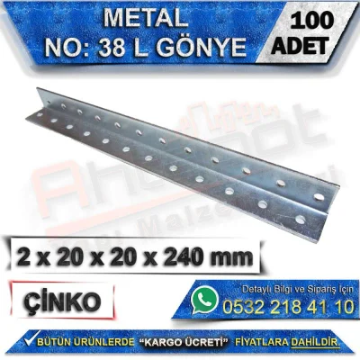 No: 38 L Gönye 2x20x20x240 mm (100 Adet)