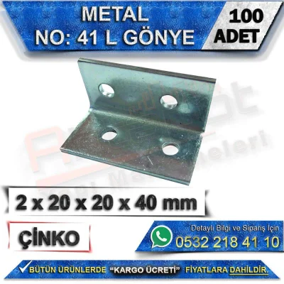 No: 41 L Gönye 2x20x20x40 mm (100 Adet)