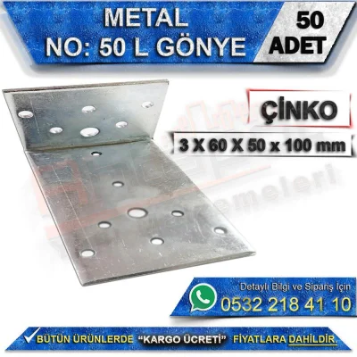 No: 50 L Miter 3X60X50x100 mm (50 Pieces)