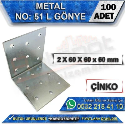 No: 51 L Miter 2X60X60x60 mm (100 Pieces)