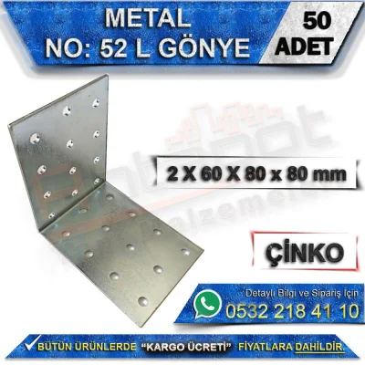 No: 52 L Miter 2X60X80x80 mm (50 Pieces)