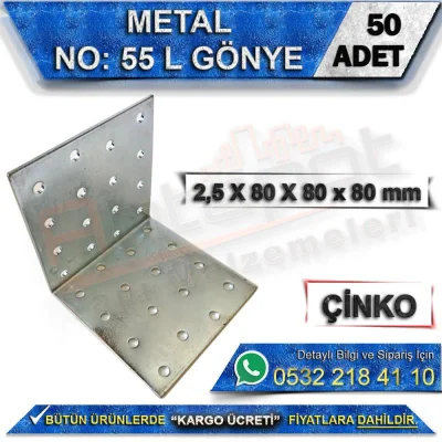 No: 55 L Miter 2.5X80X80x80 mm (50 Pieces)