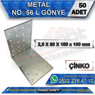 No: 56 L Miter 2.5X80X100x100 mm (50 Pieces)