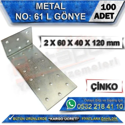 No: 61 L Miter 2X60X40X120 mm (100 Pieces)