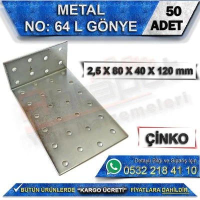 No: 64 L Gönye 2,5X80X40X120 mm (50 Adet)