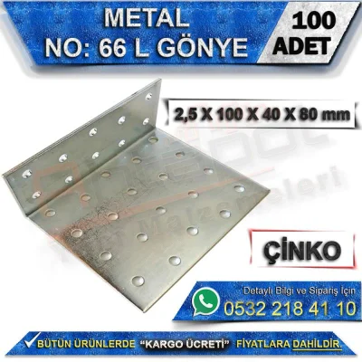 No: 66 L Gönye 2,5X100X40X80 mm (100 Adet)