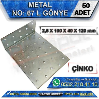 No: 67 L Gönye 2,5X100X40X120 mm (50 Adet)