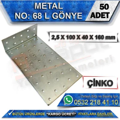 No: 68 L Gönye 2,5X100X40X160 mm (50 Adet)