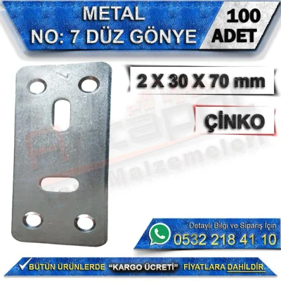 No: 7 Flat Corner 2X30X70 mm (100 Pieces)