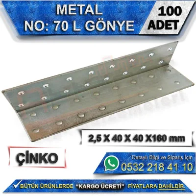 No: 70 L Gönye 2,5X40X40X160 mm (100 Adet)