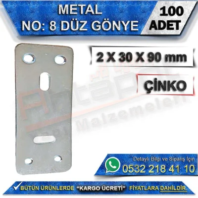 No: 8 Flat Corner 2X30X90 mm (100 Pieces)