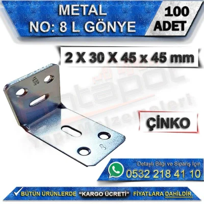 No: 8 L Gönye 2X30X45x45 Mm (100 Adet)