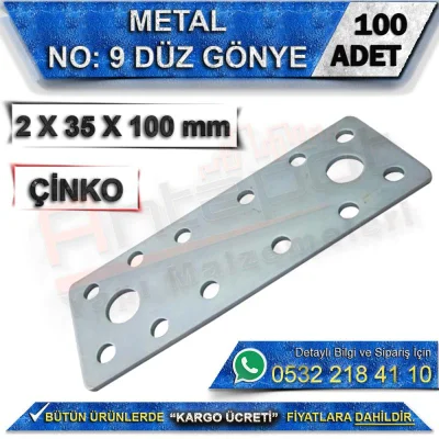 No: 9 Flat Bracket 2X35X100 mm (100 Pieces)