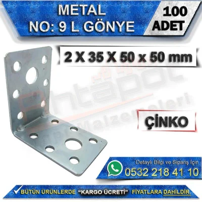 No: 9 L Gönye 2X35X50x50 mm (100 Adet)