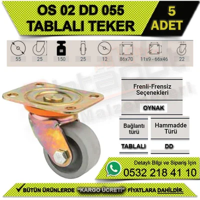 OS 02 DD 055 TABLALI DÖKME DEMİR TEKER (5 ADET)
