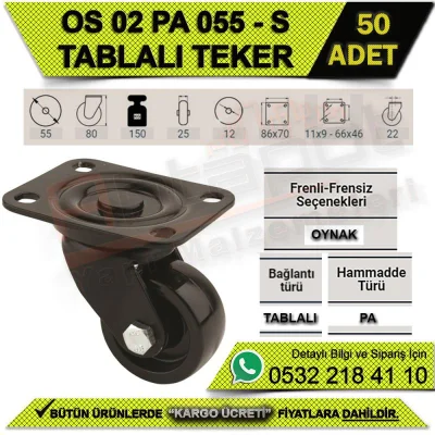 OS 02 PA 055-S TABLALI SİYAH TEKER (50 ADET)