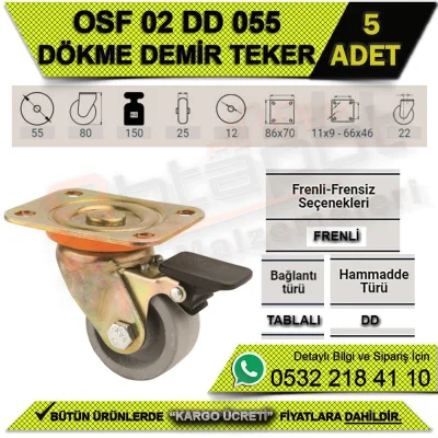 OSF 02 DD 055 DÖKME DEMİR TEKERLEK (5 ADET)