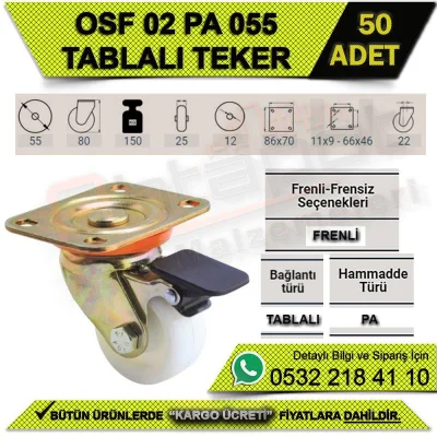 OSF 02 PA 055 TABLALI FRENLİ TEKER (50 ADET)