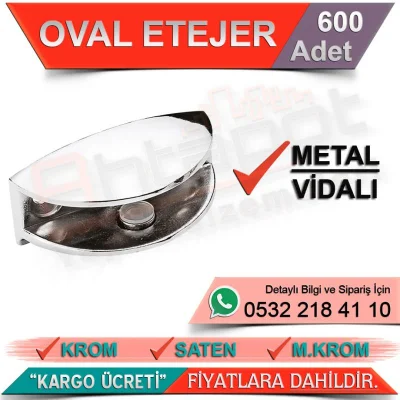Oval Shelf with Metal Screw (Max 10 Mm) Satin (600 Pieces)
