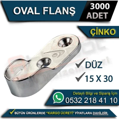 Oval Flange Flat Zinc (3000 Pieces)