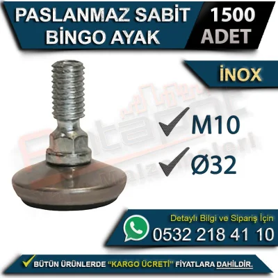 Paslanmaz Sabit Bingo Mobilya Ayak (1500 Adet)