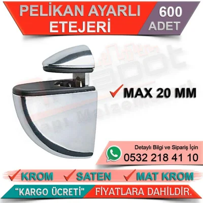 Pelikan Ayarlı Etejeri (Max 30 Mm) M.Krom (600 Adet)