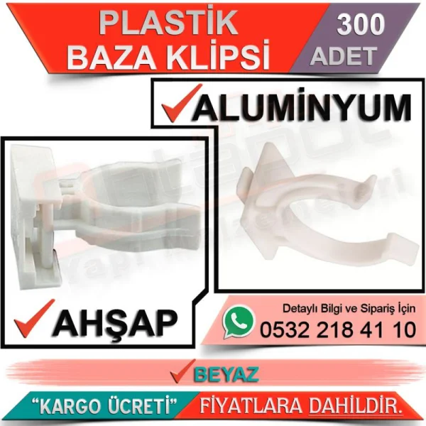 Plastik Baza Klipsi Ahşap Beyaz (300 Adet) - Hırdavat Çeşitleri Plastik Baza Klipsi Ahşap Beyaz (300 Adet) | Hırdavat Çeşitleri