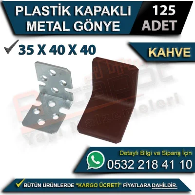 Plastik Kapaklı Metal Gönye 35x40x40 Kahve (125 Adet)