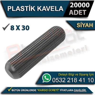 Plastic Dowel Pin 8x30 Black (20000 Pieces)