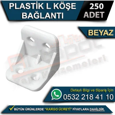 Plastik L Köşe Bağlantı Beyaz (250 Adet)