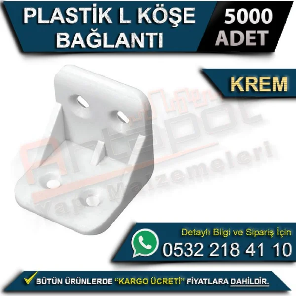 Plastik L Köşe Bağlantı Krem (5000 Adet) - Köşe Bağlantı Elemanları Plastik L Köşe Bağlantı Krem (5000 Adet) | Köşe Bağlantı Elemanları
